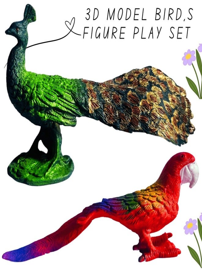 Mallexo Large Bird Model Toy Set | Realistic PVC Farm Animal Figures | 6-Piece Educational 3D Sparrow Play Toys Chidiya | Big Size Miniature Birds for Party Favors & Birthday Return Gifts - Image 4